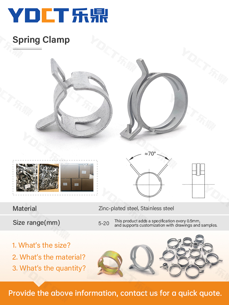 Pinces de tuyaux de bande de printemps en acier MN