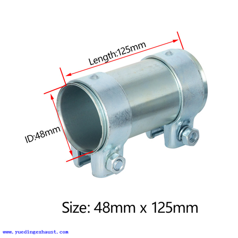 48mm x 125 connecteur de tuyau d'échappement double pince menuisier manchon en acier inoxydable