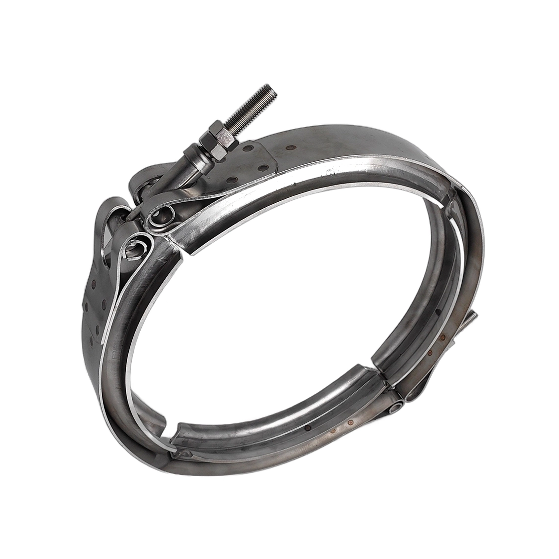 Pince en bande en V en acier inoxydable à double boulon pour les systèmes d'échappement