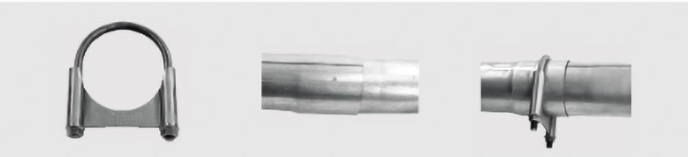 heavy duty guillotine clamp for exhaust pipe slip joint collier de selle d'échappement à guillotine pour une étanchéité complète à 360°