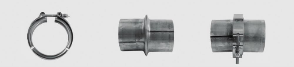quick release V band flange clamp for exhaust section sealing Collier de serrage en V d'échappement en acier inoxydable pour connexion de tuyau de descente turbo