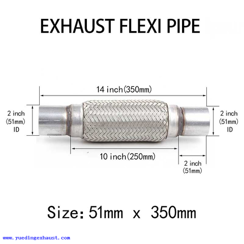 Réparation de tube flexible de joint flexible de tuyau d'échappement de 2 pouces x 14 pouces