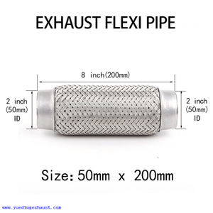 2 pouces x 8 pouces à souder sur la réparation de tube flexible de joint flexible de tuyau d'échappement flexible