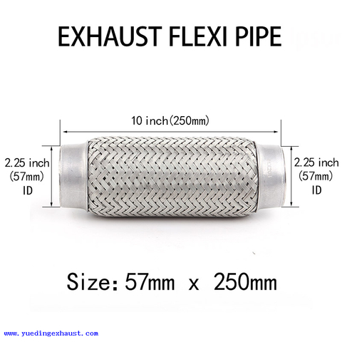 2,25 pouces x 10 pouces tuyau flexible d'échappement soudé sur la réparation de tube flexible de joint flexible