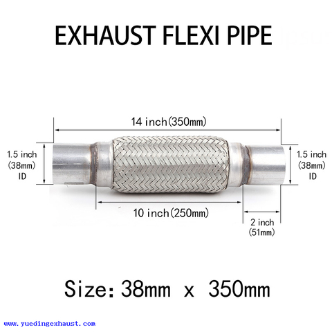 1.5' x 14' 38mm x 350mm Échappement Flexi Tuyau Réparation Flexible Joint Acier Doux