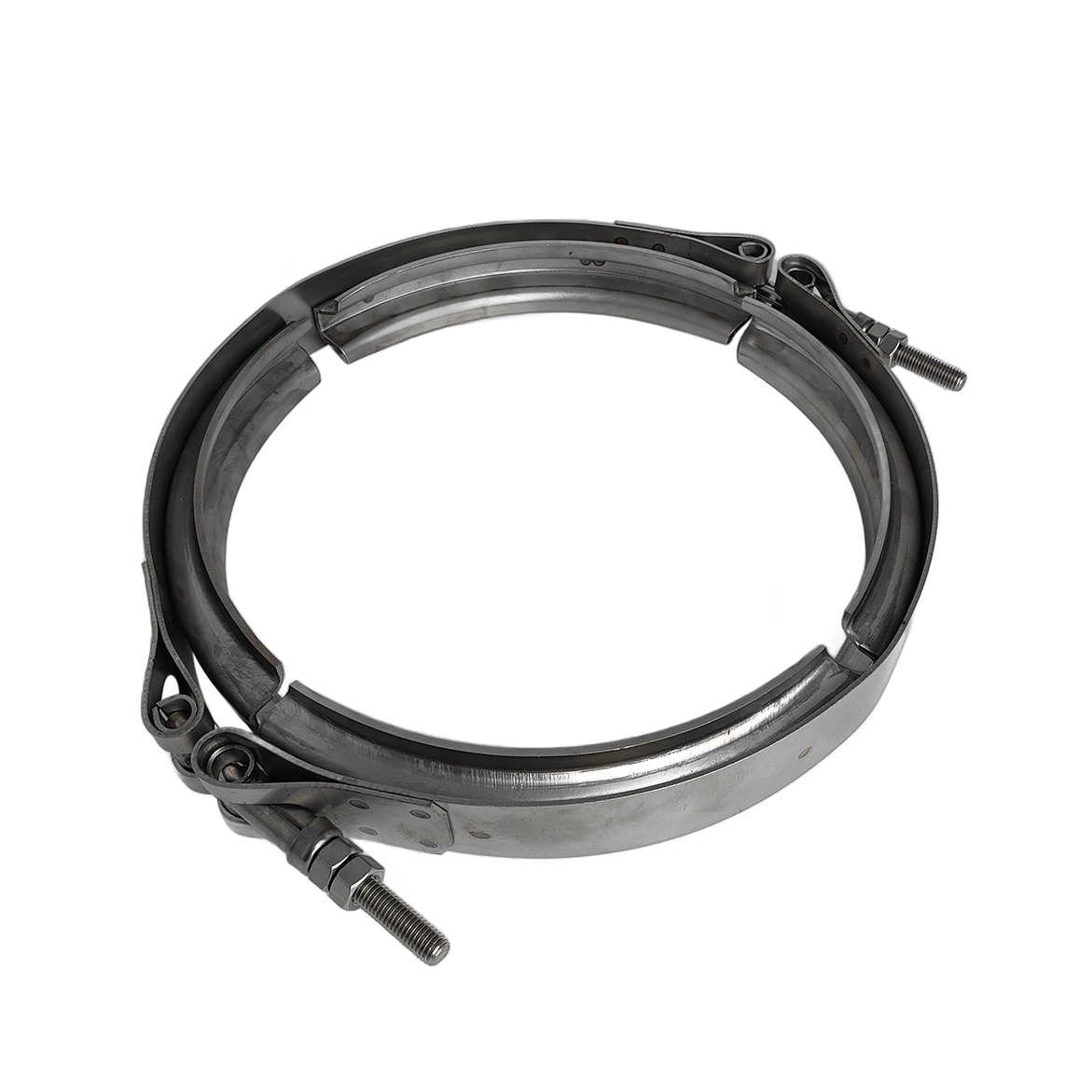 Pince en bande en V en acier inoxydable à double boulon pour les systèmes d'échappement