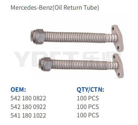 Tube de retour d'huile OEM 5421800822 5421800922 5411801022 Mercedes-Benz 