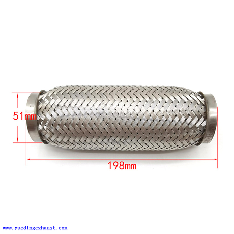 Tuyau de flexion d'échappement de 2 pouces et tuyau 51 x 198 mm avec extensions d'échappement à double tresse pour réparation de véhicules 2 'id x 7,8 ' L