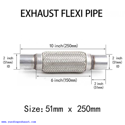 Réparation de tube flexible de joint flexible de tuyau d'échappement de 2 pouces x 10 pouces