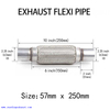 57mm x 250mm Tuyau d'échappement Flexi Tuyau Flex Joint Flexible Réparation de tube