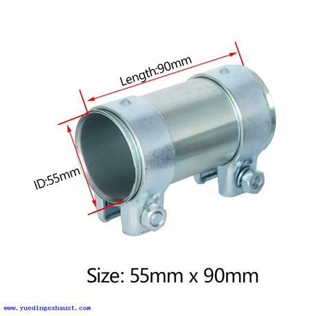 Coupleur de cacaleur de tuyau d'échappement de 55 mm x 90 mm Couleur d'échappement