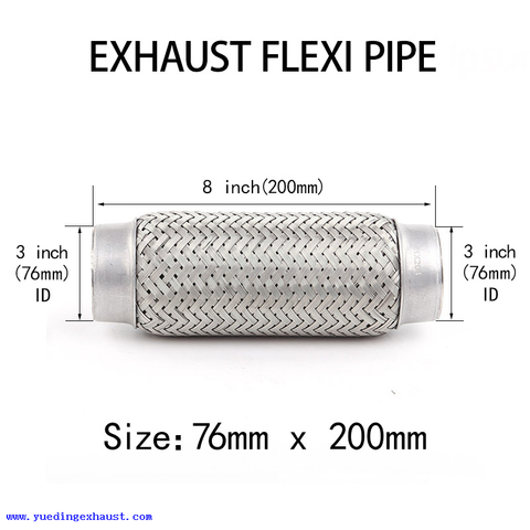 Soudure de tuyau flexible d'échappement de 76 mm x 200 mm sur la réparation de tube flexible de joint flexible