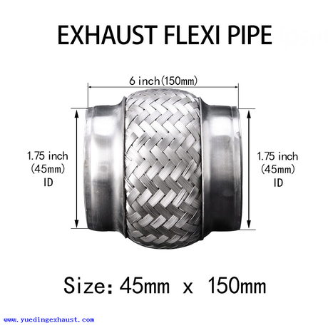 Soudure de 45 mm x 150 mm sur échappement flexi tuyau flexible Joix de tube flexible